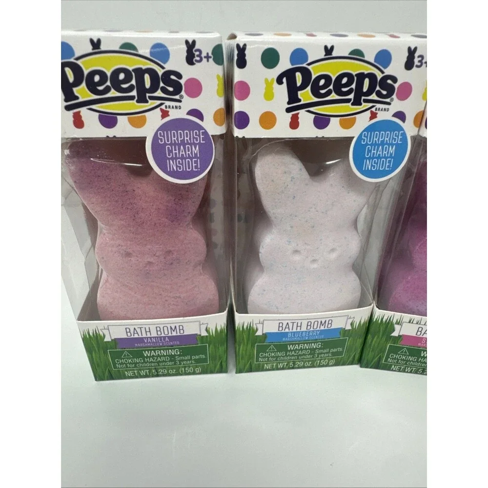 Peeps Easter Bath Bomb with Surprise Charm Inside 5.29 oz Assorted Lot of 4 NEW